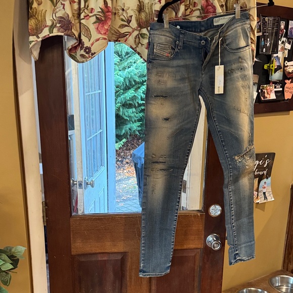 Diesel Blue Distressed Skinny Jeans